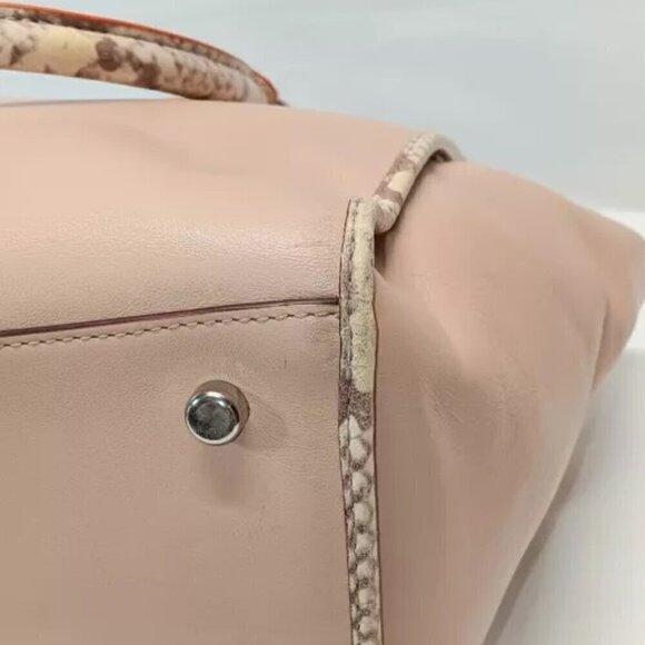 Coach F11751 Crosby Carryall Tote Nude Pink Multi Python Embossed Leather GUC - Picture 10 of 15